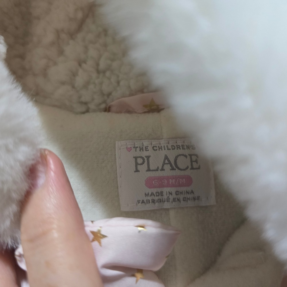 The Childrens Place Pram Suit‎ Baby 6-9M Pink Gold Star Hooded Fleece - Picture 3 of 7